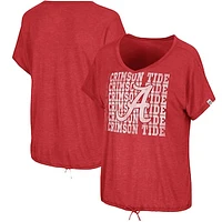 Women's Colosseum Heathered Crimson Alabama Tide Fifth Sense Drawcord V-Neck T-Shirt