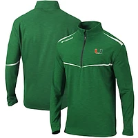 Men's Columbia Green Miami Hurricanes Scorecard Quarter-Zip Jacket