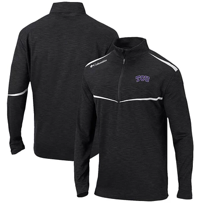 Men's Columbia Black TCU Horned Frogs Scorecard Quarter-Zip Jacket