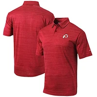 Men's Columbia Golf Red Utah Utes Omni-Wick Set Polo