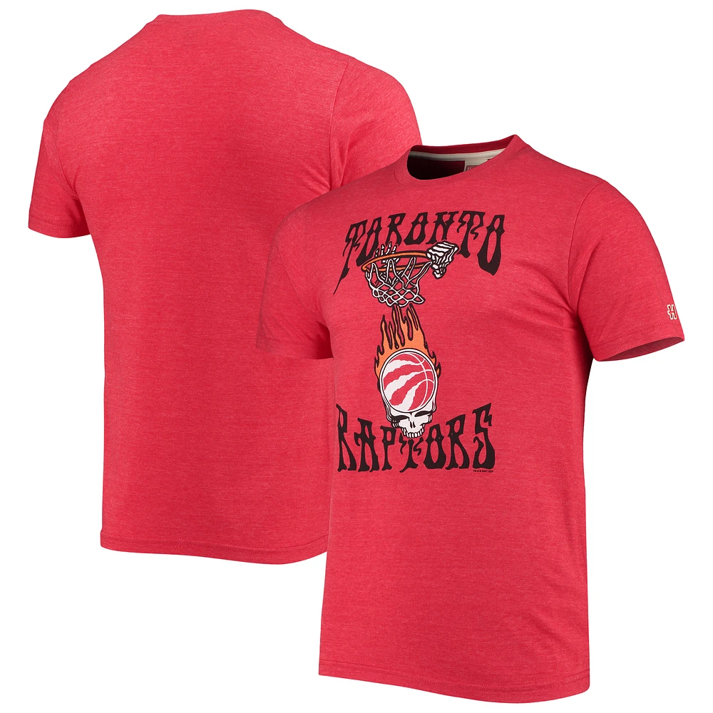 Men's Homage Red Toronto Raptors NBA x Grateful Dead Tri-Blend T-Shirt