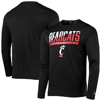 Men's Champion Black Cincinnati Bearcats Wordmark Slash Long Sleeve T-Shirt