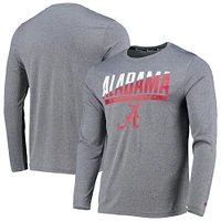 Men's Champion Gray Alabama Crimson Tide Wordmark Slash Long Sleeve T-Shirt