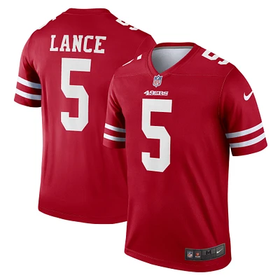 Men's Nike Trey Lance  Scarlet San Francisco 49ers Team Legend Player Performance Top