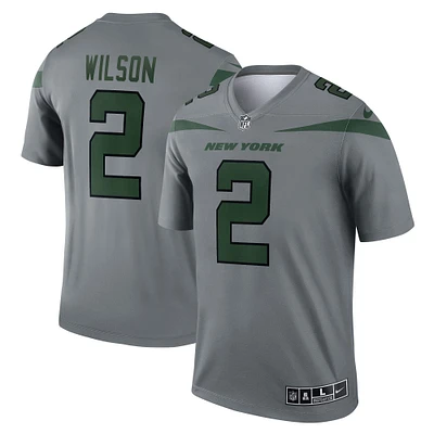 Men's Nike Zach Wilson  Gray New York Jets Inverted Legend Player Performance Top