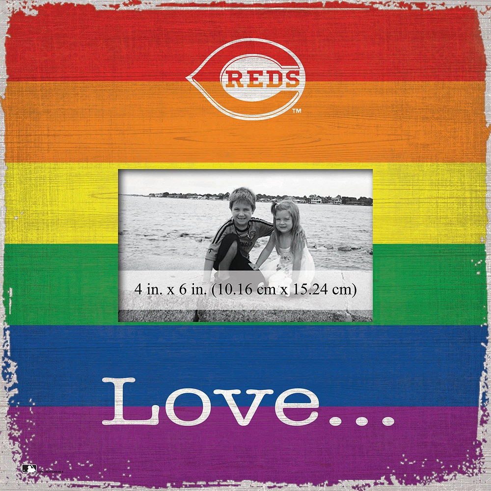 Cincinnati Reds 10'' x 10'' Love Pride Frame