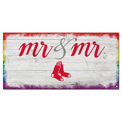 Boston Red Sox 6'' x 12'' Pride Mr & Mr Sign