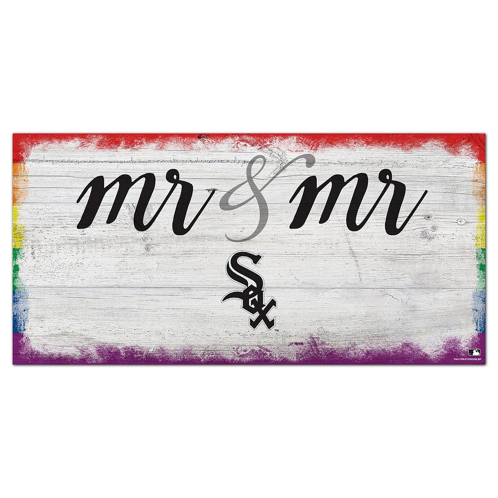 Chicago White Sox 6'' x 12'' Pride Mr & Mr Sign