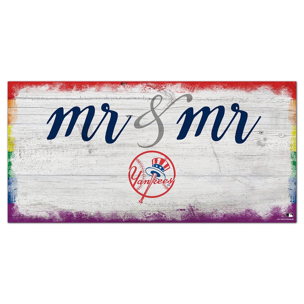New York Yankees 6'' x 12'' Pride Mr & Mr Sign