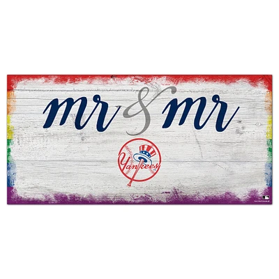 New York Yankees 6'' x 12'' Pride Mr & Mr Sign