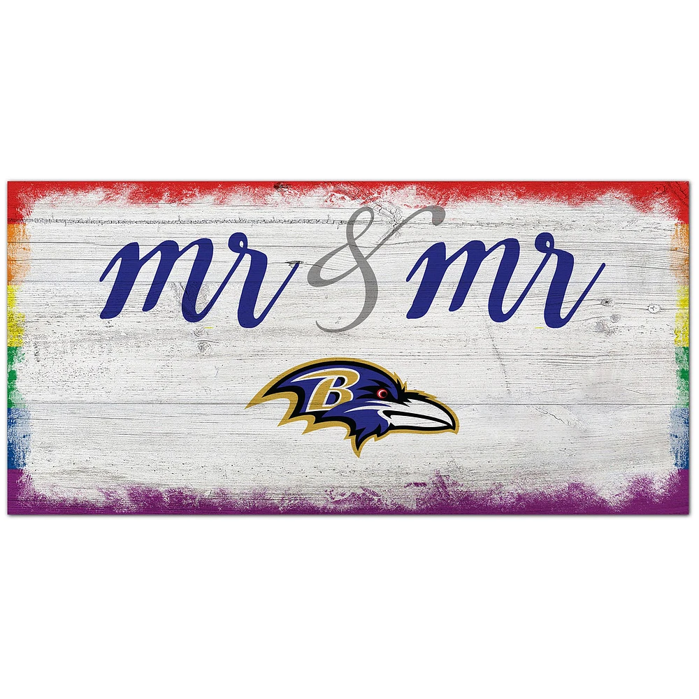 Baltimore Ravens 6'' x 12'' Pride Mr & Mr Sign