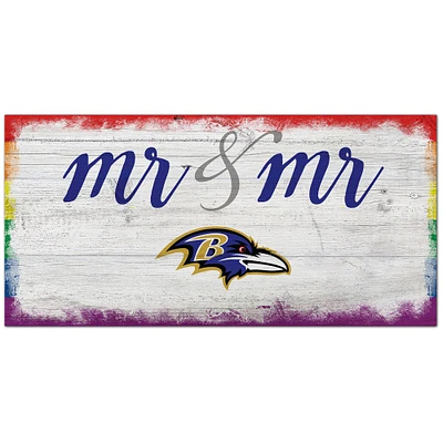 Baltimore Ravens 6'' x 12'' Pride Mr & Mr Sign