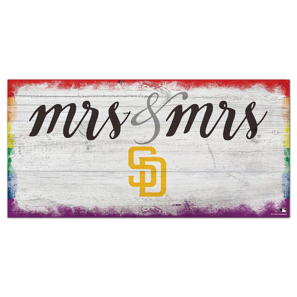 San Diego Padres 6'' x 12'' Pride Mrs & Mrs Sign