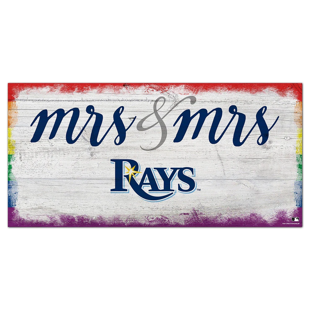 Tampa Bay Rays 6'' x 12'' Pride Mrs & Mrs Sign