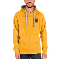 Men's Antigua Gold Tuskegee Golden Tigers Victory Full-Zip Hoodie
