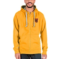 Men's Antigua Gold Tuskegee Golden Tigers Victory Full-Zip Hoodie