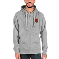 Men's Antigua Gray Tuskegee Golden Tigers Victory Full-Zip Hoodie