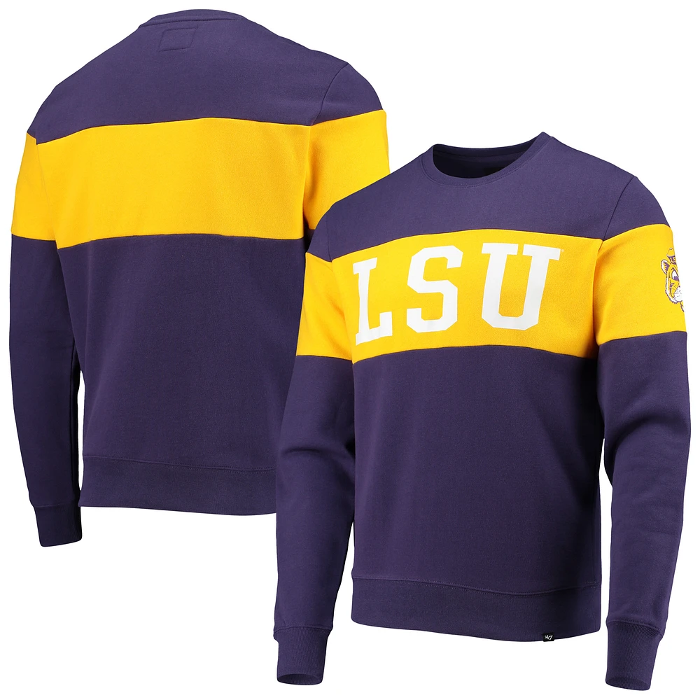 Men's '47 Purple LSU Tigers Coed Interstate Pullover Sweatshirt