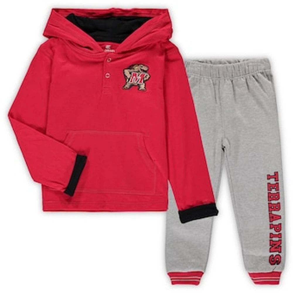 Toddler Colosseum Red/Heathered Gray Maryland Terrapins Poppies Hoodie and Sweatpants Set