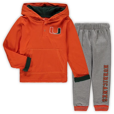 Toddler Colosseum Orange/Heathered Gray Miami Hurricanes Poppies Hoodie and Sweatpants Set