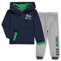 Toddler Colosseum Navy/Heathered Gray Notre Dame Fighting Irish Poppies Hoodie and Sweatpants Set