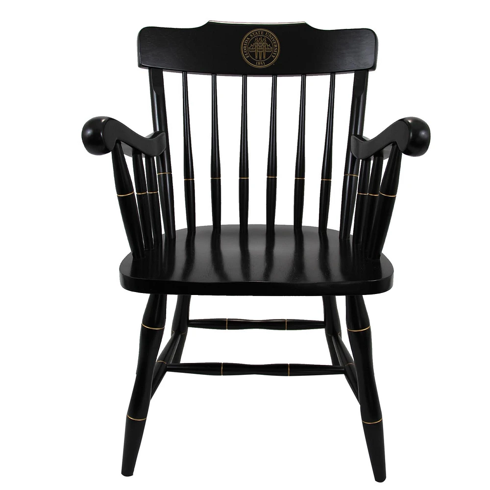 Black Florida State Seminoles Seal Logo Captains Chair