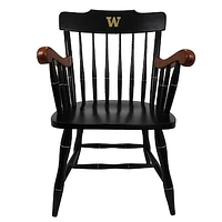Black Washington Huskies Captains Chair with Cherry Arms