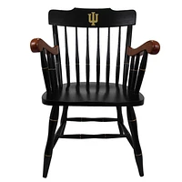 Black Indiana Hoosiers Primary Logo Captains Chair with Cherry Arms