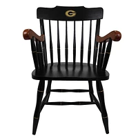 Black Georgia Bulldogs Captains Chair with Cherry Arms