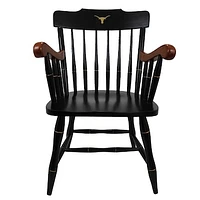 Black Texas Longhorns Captains Chair with Cherry Arms