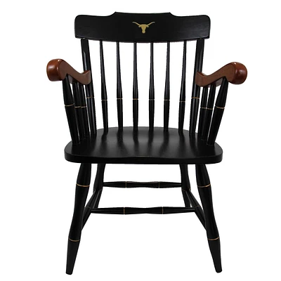 Black Texas Longhorns Captains Chair with Cherry Arms