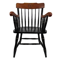 Black LSU Tigers Seal Logo Captains Chair with Cherry Arms & Crown