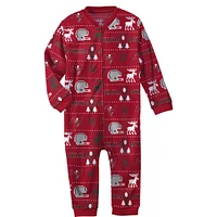 Newborn & Infant Red Tampa Bay Buccaneers Allover Print - Full-Zip Jumper