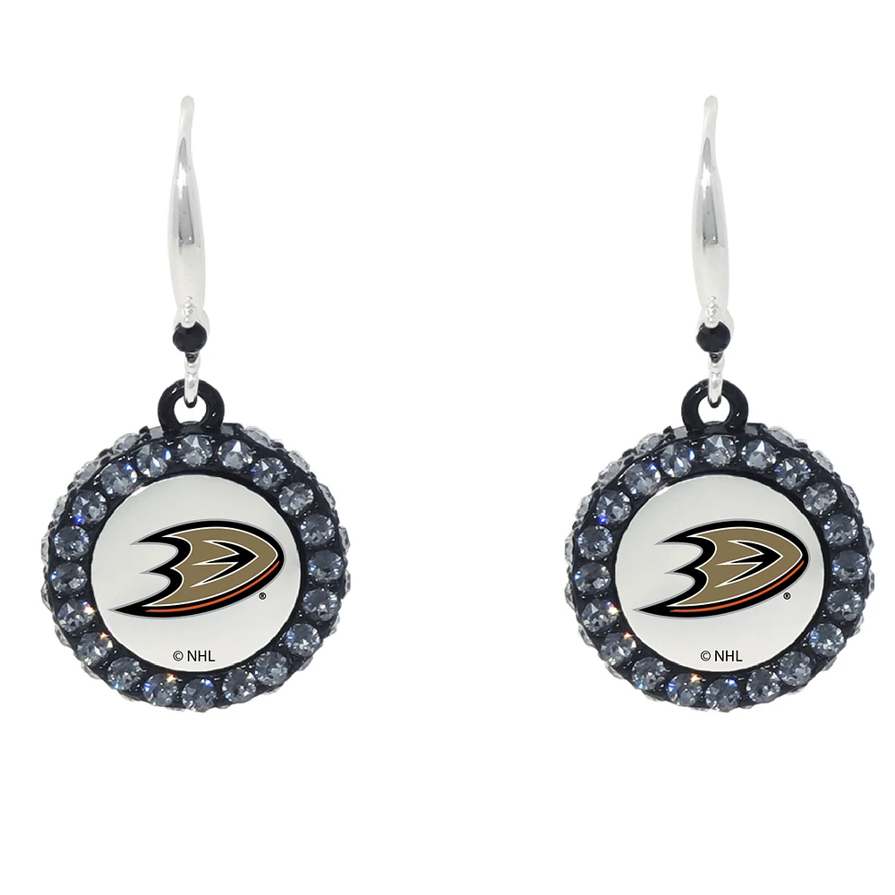 Anaheim Ducks Hockey Puck Earrings