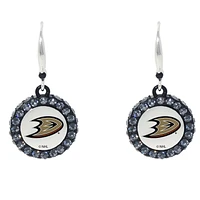 Anaheim Ducks Hockey Puck Earrings
