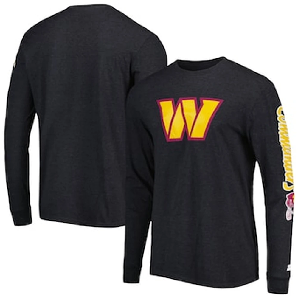 Men's Starter Heathered Charcoal Washington Football Team Halftime Long Sleeve T-Shirt