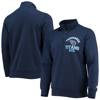 Men's Starter Navy Tennessee Titans Heisman Quarter-Zip Jacket