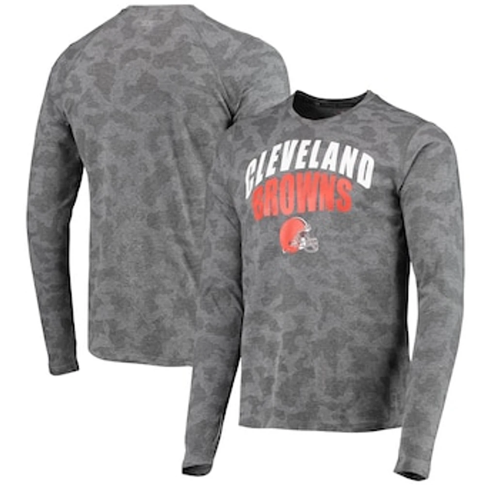 Men's MSX by Michael Strahan Black Cleveland Browns Camo Performance Long Sleeve T-Shirt