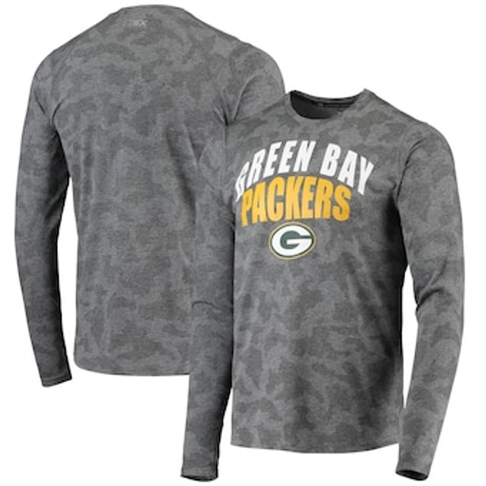 Men's MSX by Michael Strahan Black Green Bay Packers Camo Performance Long Sleeve T-Shirt