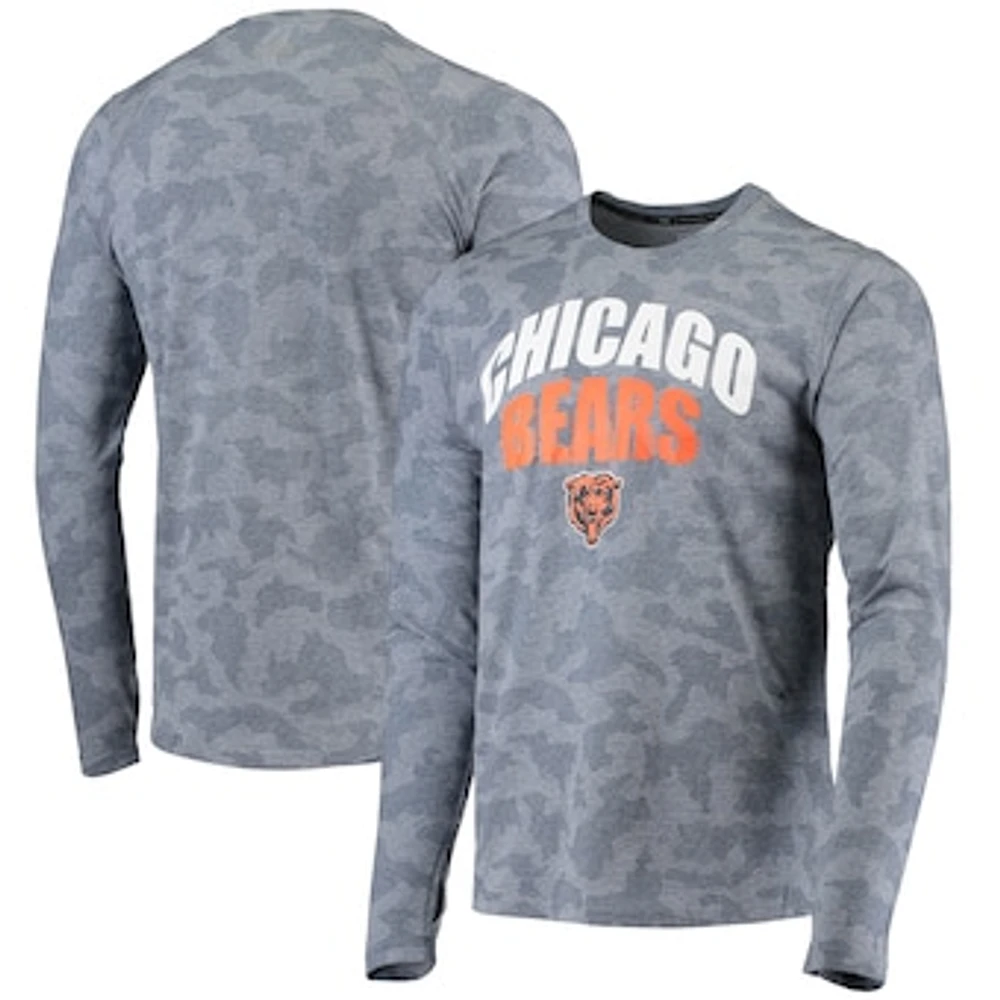 Men's MSX by Michael Strahan Navy Chicago Bears Camo Performance Long Sleeve T-Shirt