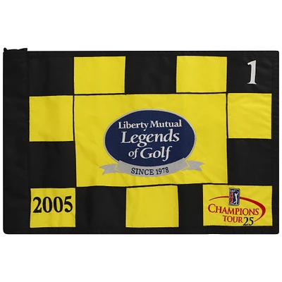 PGA TOUR Event-Used #1 Yellow and Black Pin Flag from The Legends of Golf Tournament on April 22nd to 24th 2005