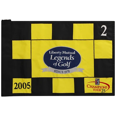 PGA TOUR Event-Used #2 Yellow and Black Pin Flag from The Legends of Golf Tournament on April 22nd to 24th 2005