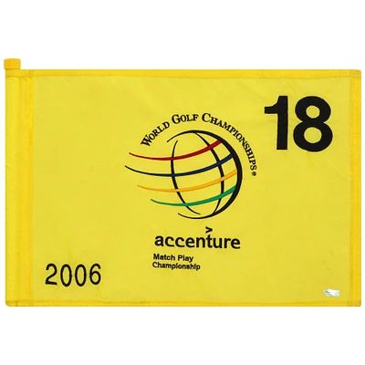 PGA TOUR Event-Used #18 Yellow Pin Flag from The Accenture Match Play Championship on February 23rd to 26th 2006