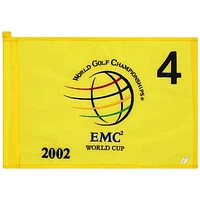 PGA TOUR Event-Used #4 Yellow Pin Flag from The EMC World Cup on December 12th to 15th 2002