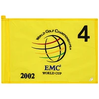 PGA TOUR Event-Used #4 Yellow Pin Flag from The EMC World Cup on December 12th to 15th 2002