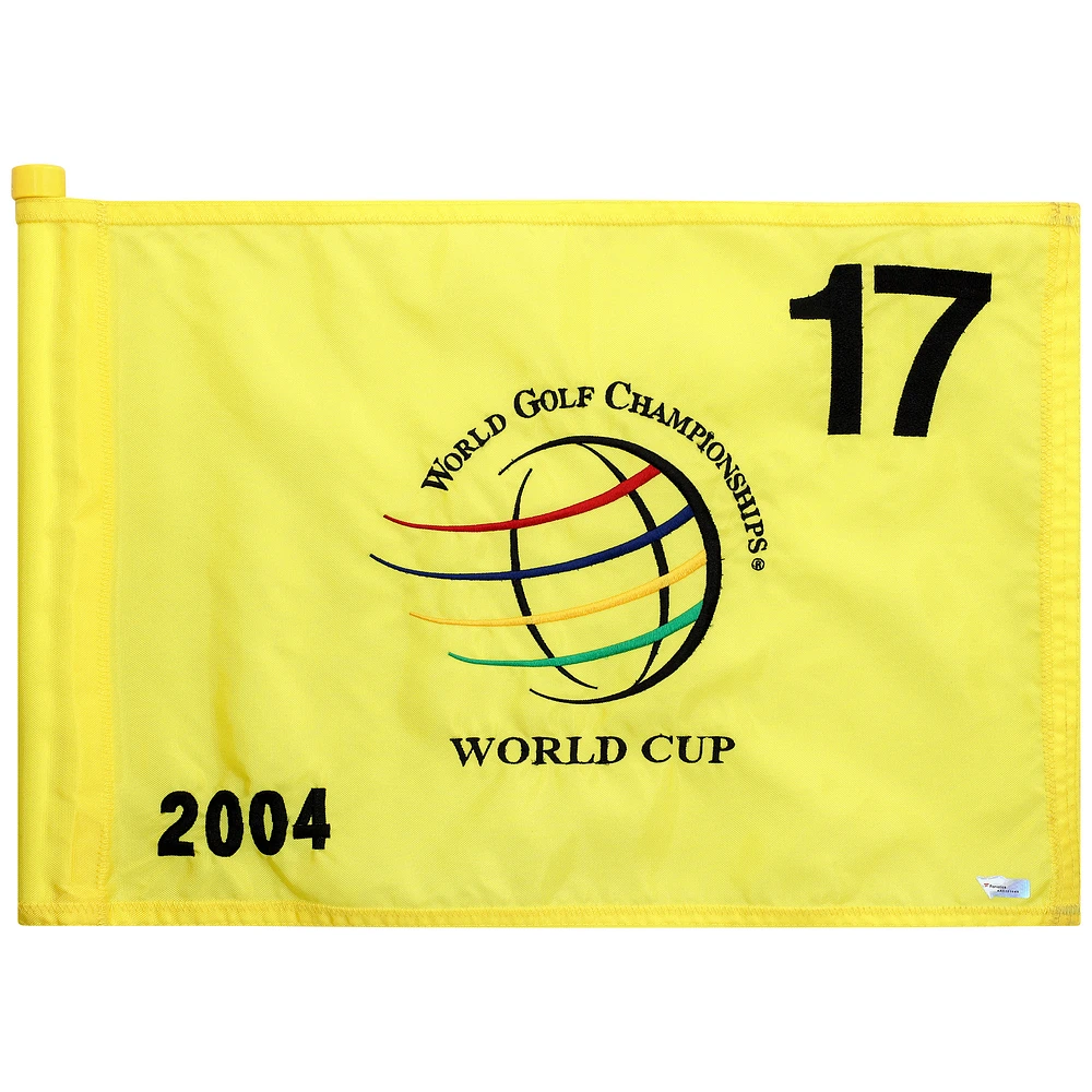 PGA Tour Event-Used #17 Yellow Pin Flag from The World Cup Tournament on November 18th to 21st 2004