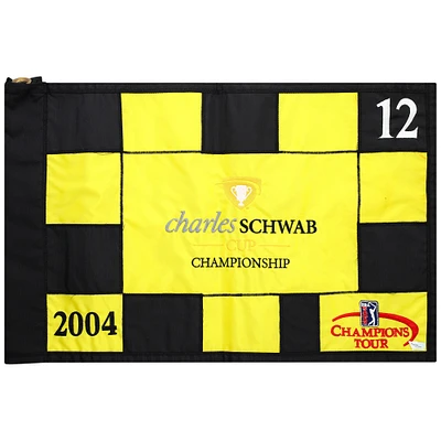 Event-Used #12 Yellow and Black Pin Flag from The Charles Schwab Cup Championship on October 22nd to 24th 2004