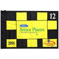 PGA TOUR Event-Used #12 Yellow and Black Pin Flag from SENIOR PLAYERS Championship on July 7th to 10th 2005