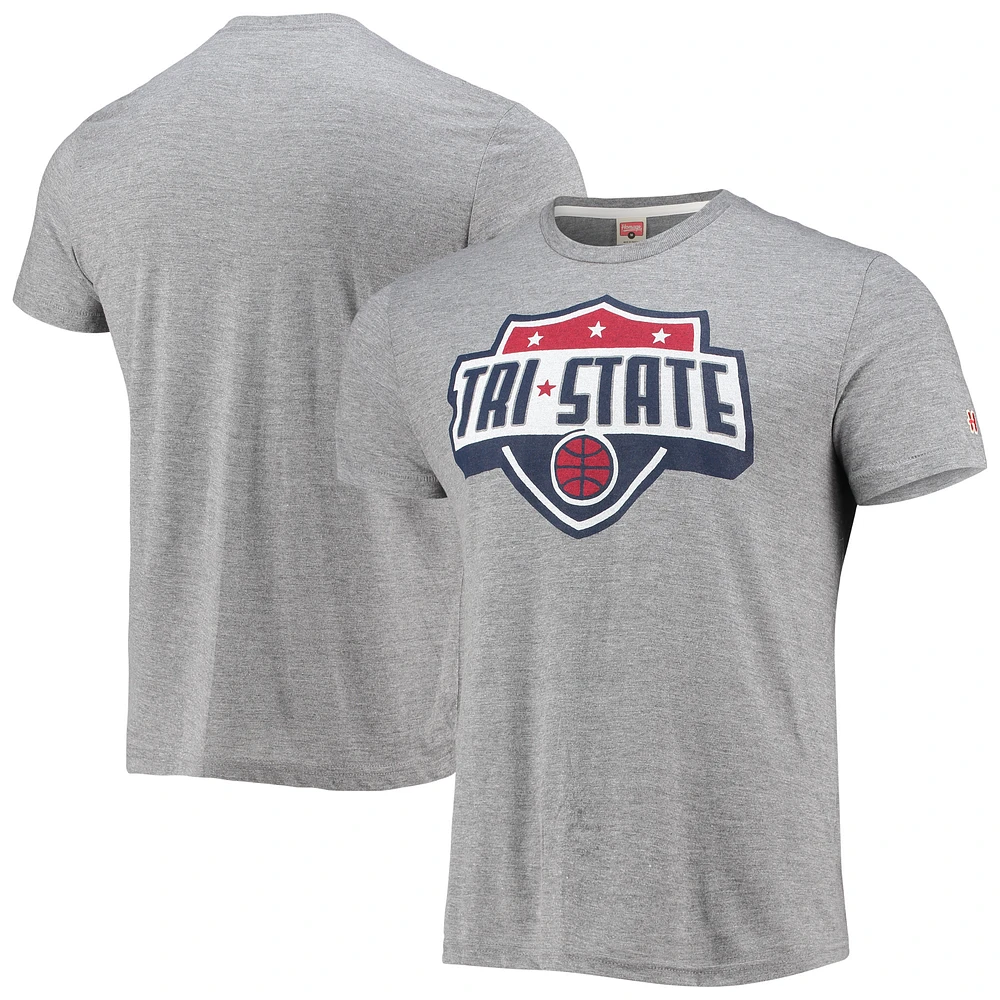 Men's Homage Gray Tri-State Logo Tri-Blend T-Shirt