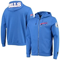 Men's Pro Standard Royal Buffalo Bills 4-Hit Full-Zip Hoodie